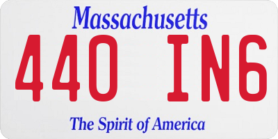 MA license plate 440IN6