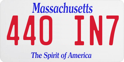 MA license plate 440IN7
