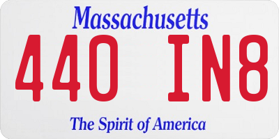 MA license plate 440IN8