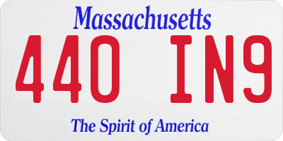 MA license plate 440IN9