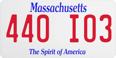 MA license plate 440IO3