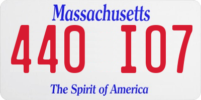 MA license plate 440IO7