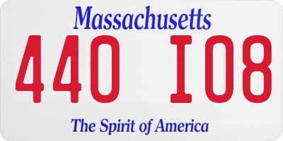 MA license plate 440IO8
