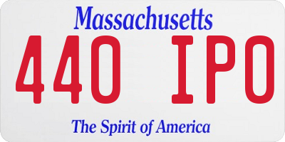 MA license plate 440IP0