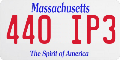 MA license plate 440IP3
