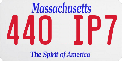 MA license plate 440IP7