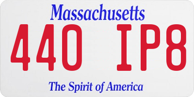 MA license plate 440IP8