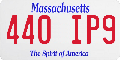 MA license plate 440IP9