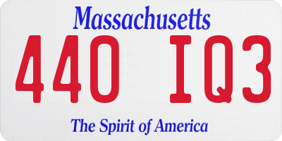 MA license plate 440IQ3