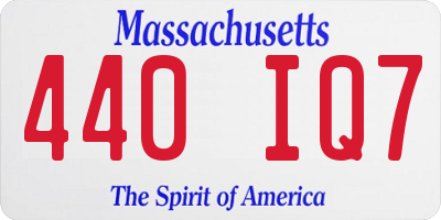MA license plate 440IQ7