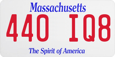 MA license plate 440IQ8