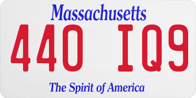 MA license plate 440IQ9
