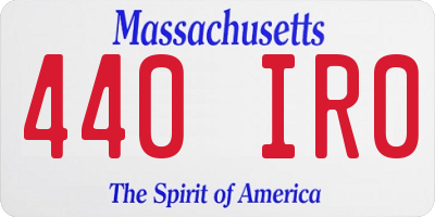 MA license plate 440IR0