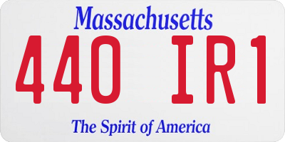 MA license plate 440IR1
