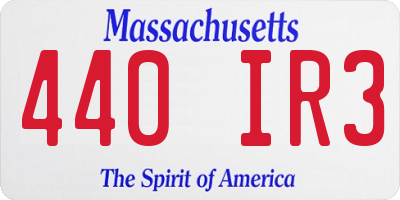 MA license plate 440IR3