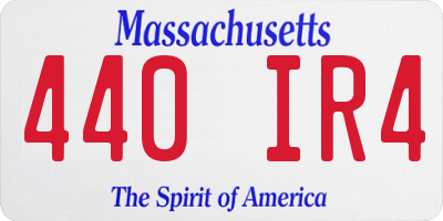 MA license plate 440IR4