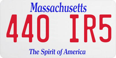 MA license plate 440IR5
