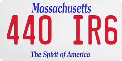 MA license plate 440IR6