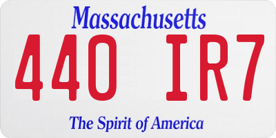MA license plate 440IR7