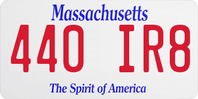 MA license plate 440IR8