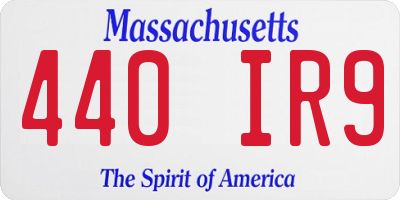 MA license plate 440IR9