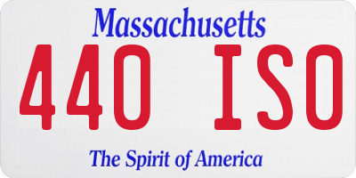 MA license plate 440IS0