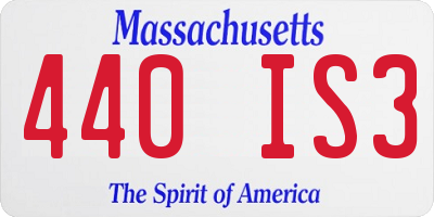 MA license plate 440IS3