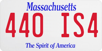 MA license plate 440IS4