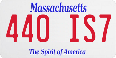 MA license plate 440IS7