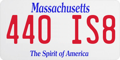 MA license plate 440IS8