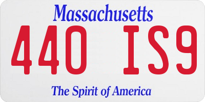 MA license plate 440IS9