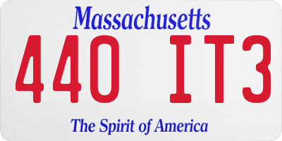 MA license plate 440IT3