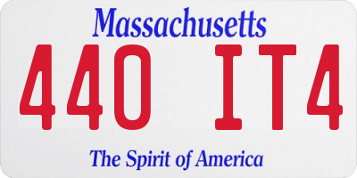 MA license plate 440IT4