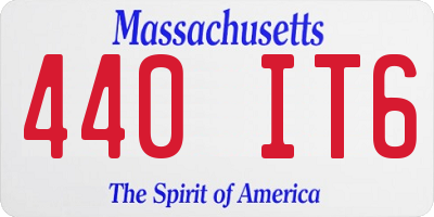 MA license plate 440IT6