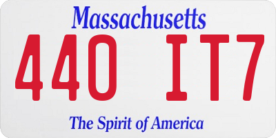MA license plate 440IT7