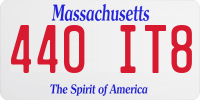 MA license plate 440IT8