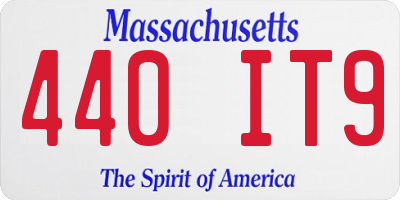 MA license plate 440IT9