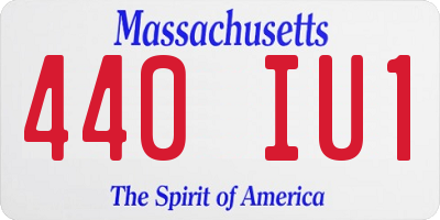 MA license plate 440IU1