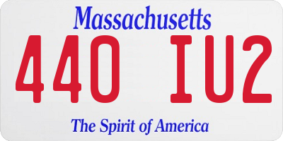 MA license plate 440IU2