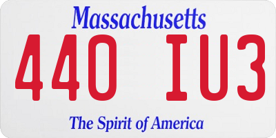 MA license plate 440IU3