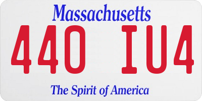 MA license plate 440IU4