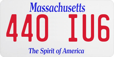 MA license plate 440IU6