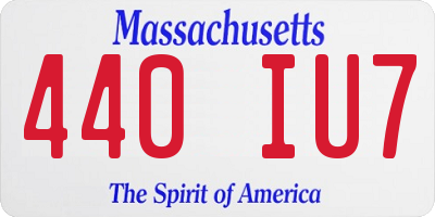 MA license plate 440IU7