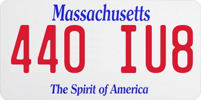 MA license plate 440IU8