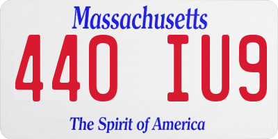 MA license plate 440IU9