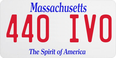 MA license plate 440IV0