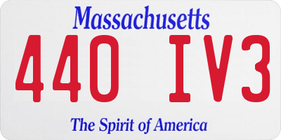 MA license plate 440IV3