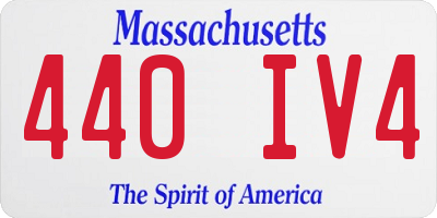MA license plate 440IV4