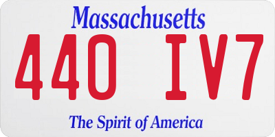 MA license plate 440IV7