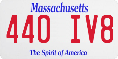 MA license plate 440IV8